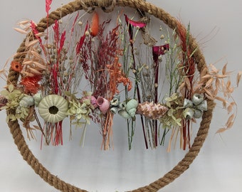 Door wreath summer wreath snail flowers colorful