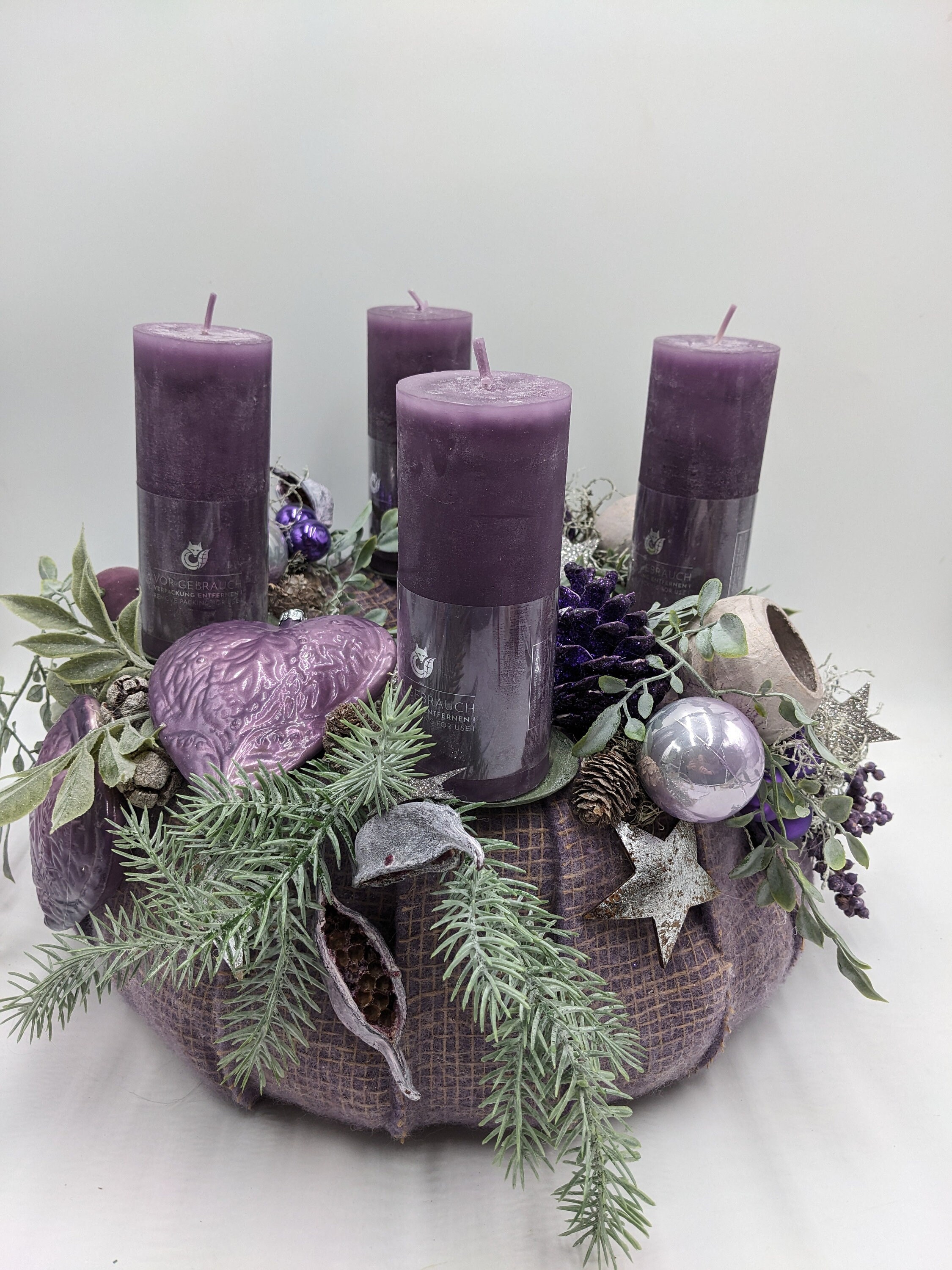 Corona de Adviento bola estrella corazón morado - Etsy México, image size:2250x3000