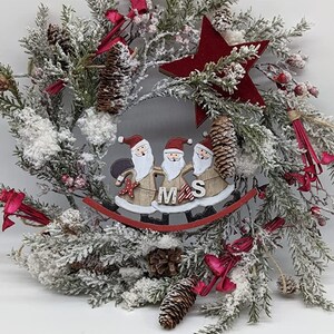 Door Decoration Wall Wreath Door Wreath Christmas Wreath Star Santa Clauses Xmas Red