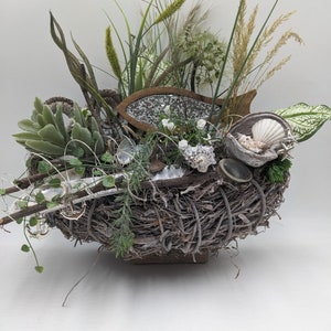 Summer arrangement Maritim Anchor Fish Shell Snail green