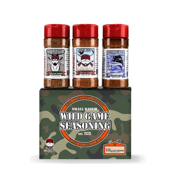 THE TAILGATE FOODIE Rare Wild Game Seasonings | Hunter’s Edition | Sportsman Gift Set | Christmas Stocking Stuffer