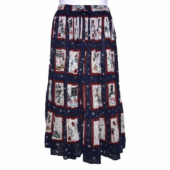 Phool Vintage Maxi Circular Christmas Skirt L