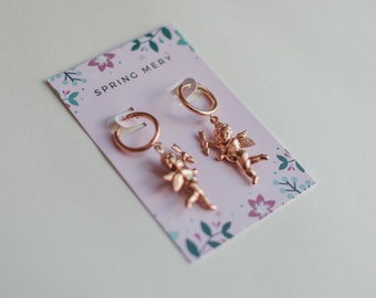 Cupid stainless steel hoop earrings