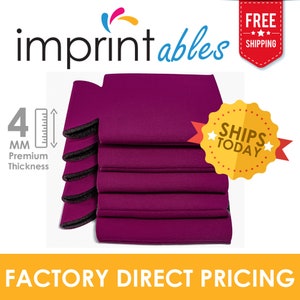 Blank Fuschia Can Coolers great for screen printing and embroidery. Factory Direct Pricing, Foam Can Coolers, Party Favors, Wedding Favors.