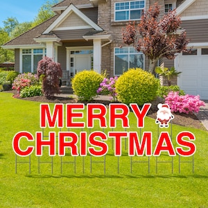 Premium 15&quot; Merry Christmas Card Letters with Metal Stakes - Made from Corrugated Plastic - Weather Proof