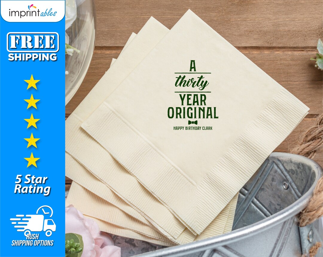 Custom Party Napkins Year Old Napkins Birthday Party Napkins