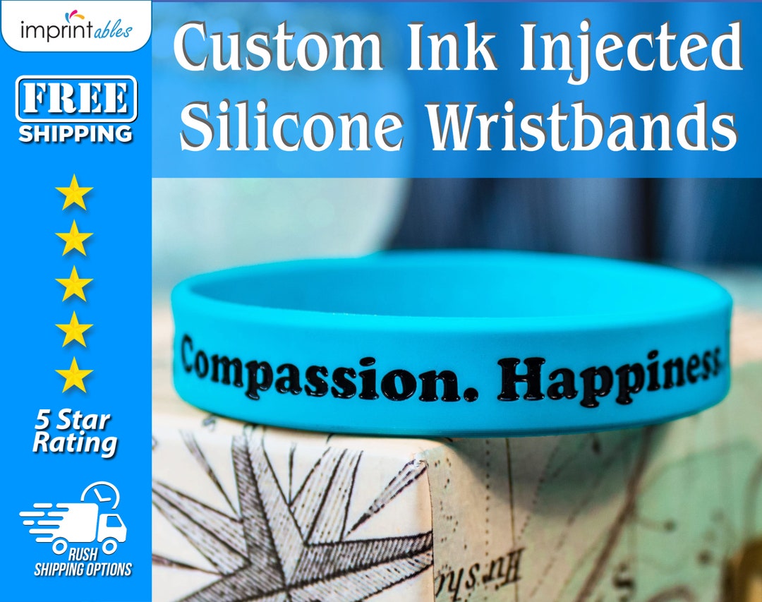 Custom Ink Injected Wristbands Personalized Wristbands Etsy