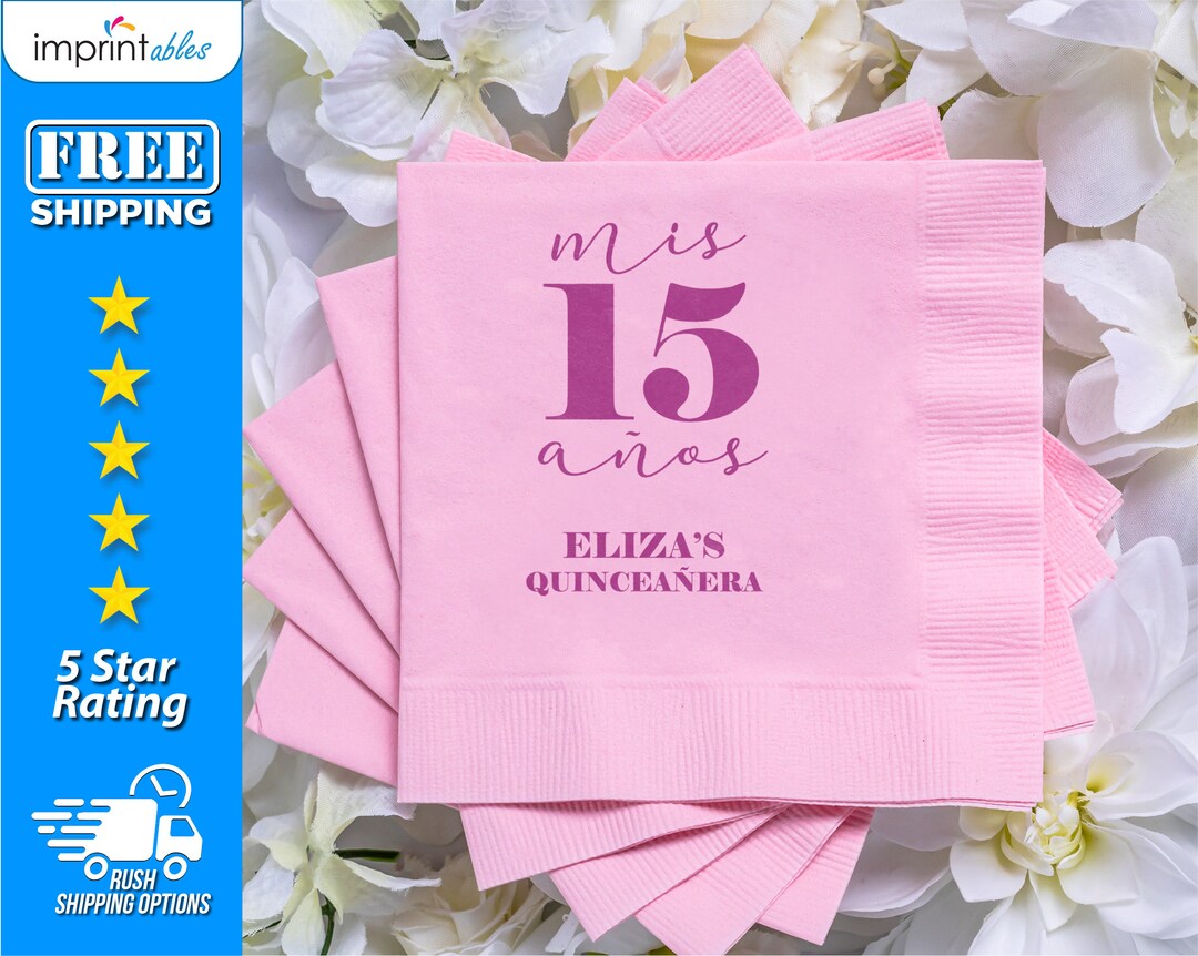 Mis Quince Anos Napkins Quinceanera Napkins Birthday Party Napkins