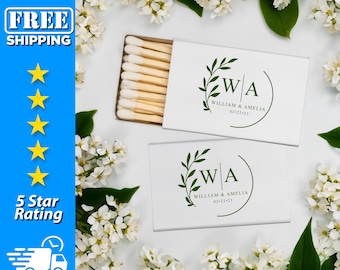 Custom Wedding Matches Box, Personalized Matchboxes, Monogram Match | Custom Wedding Favors, Custom Matches - MB30