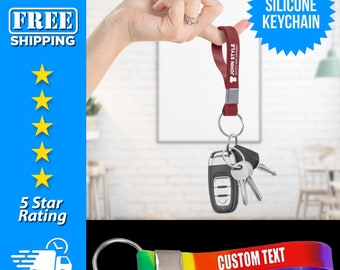 Custom Printed Silicone Keychains | Personalized Keychain | Event Keychain | Custom Printed Silicone Keychain Segmented Colors