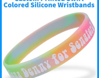 Swirl Custom Printed Wristbands | Personalized Wristbands | Event Wristbands | Custom Printed Silicone Bracelets | Birthday Parties | Favors