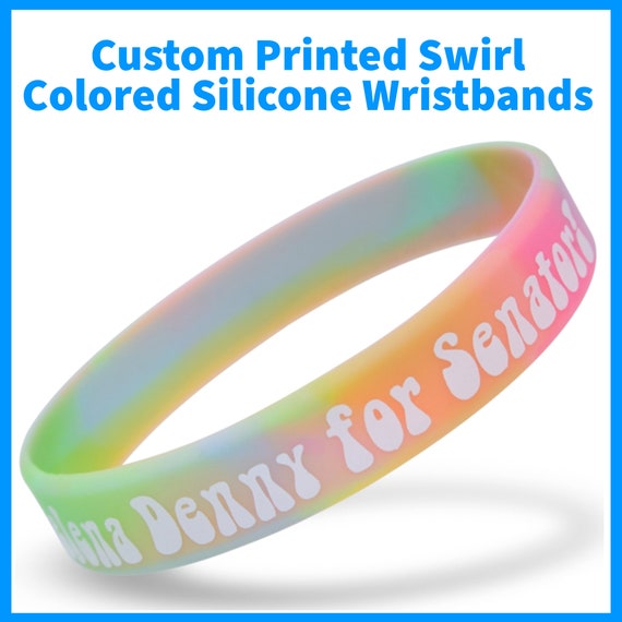 2pcs/lot Rainbow Silicone Wristband Swirl Segmented Colors Silicone Bracelet  In Mixed Colors Assorted Color Silicone Handband - AliExpress