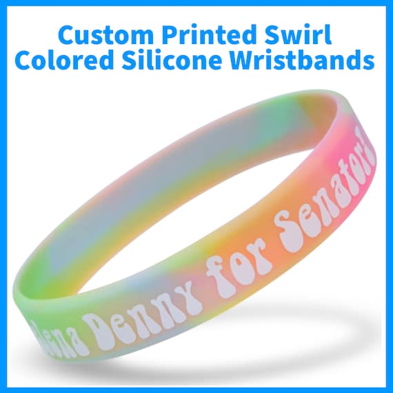 2pcs/lot Rainbow Silicone Wristband Swirl Segmented Colors Silicone Bracelet  In Mixed Colors Assorted Color Silicone Handband - AliExpress