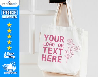 Custom Cotton Grocery Tote Bags, Custom Logo Bag, Promotional Tote Bag, Personalized Logo Tote Bag, Travel Bag, Farmers Market Bag, Bulk Bag