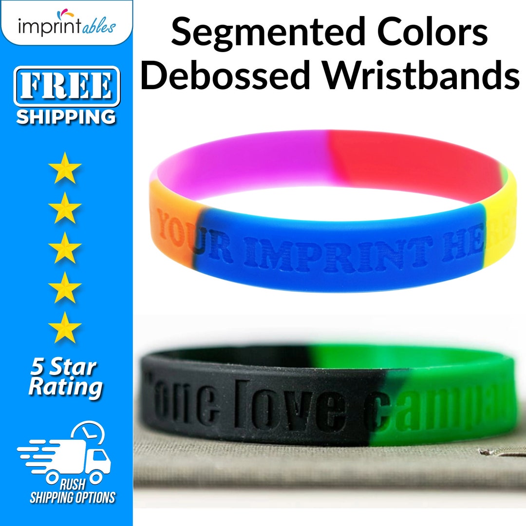 2 Pcs SWIRLED Debossed Wristbands With FREE Shipping - Etsy