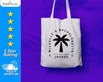 Bachelorette Tote Bags, Personalized Tote Bags, Custom Cotton Tote Bag, Wedding Bags, Bachelorette Party Favors | Destination Wedding