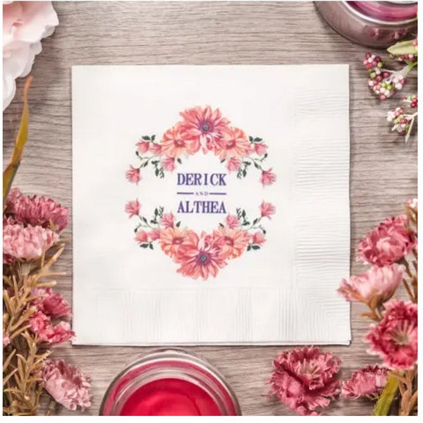 Custom Logo Cocktail Napkins Etsy