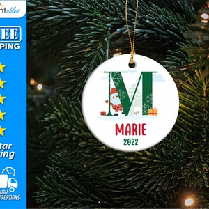 Custom Ornaments | Personalized Ceramic Christmas Ornaments | Custom Name Ornaments | Monogram Ornaments