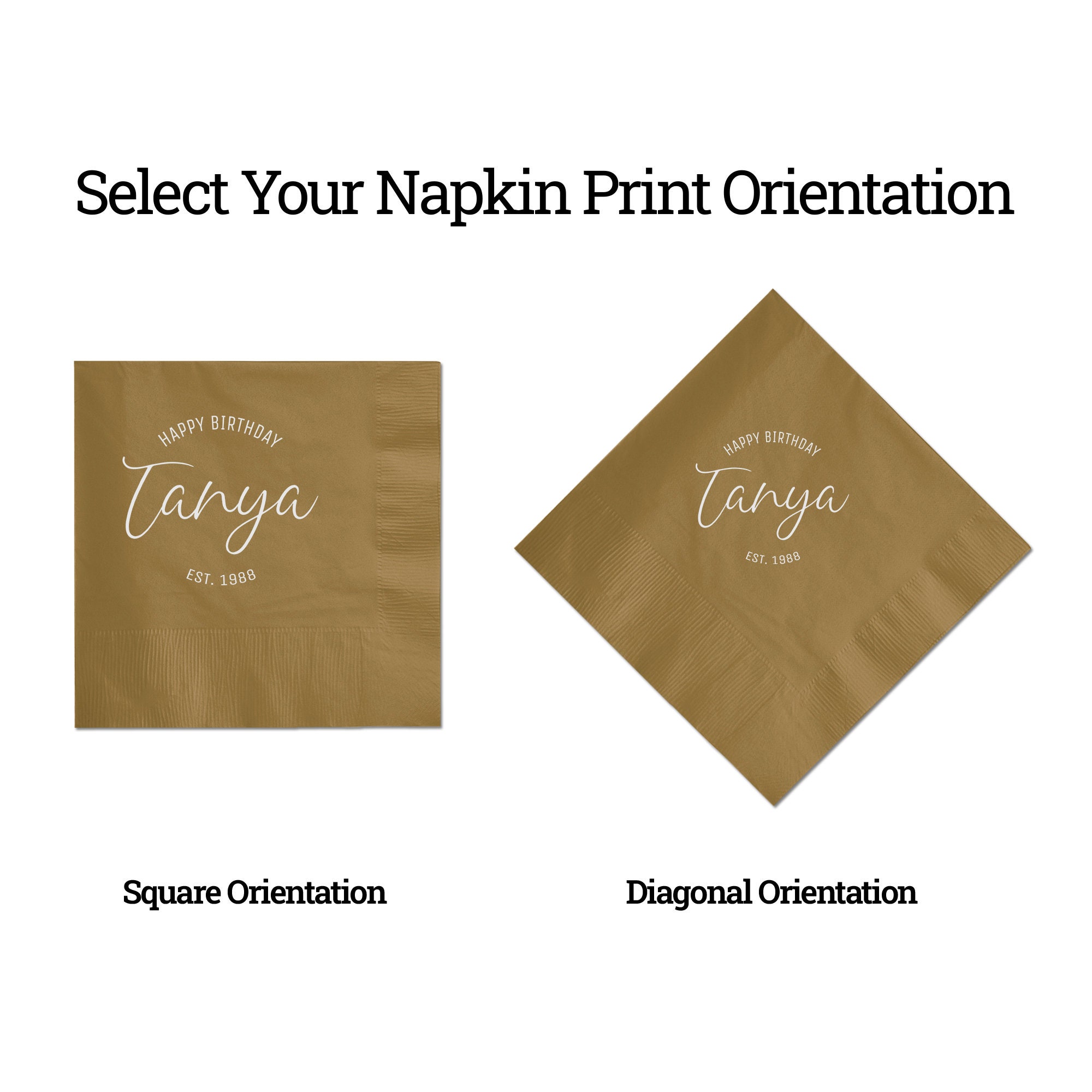 Custom Birthday Napkins Custom Party Napkins Birthday Etsy