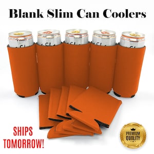 Blank Slim Can Coolers great for screen printing, heat pressing and embroidery. Factory Direct Pricing