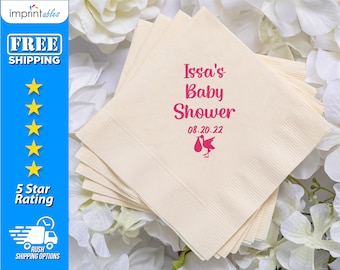 Custom Baby Shower Napkins | Custom Party Napkins | Personalized Baby Shower Napkins | Personalized Cocktail Napkins - BBN4