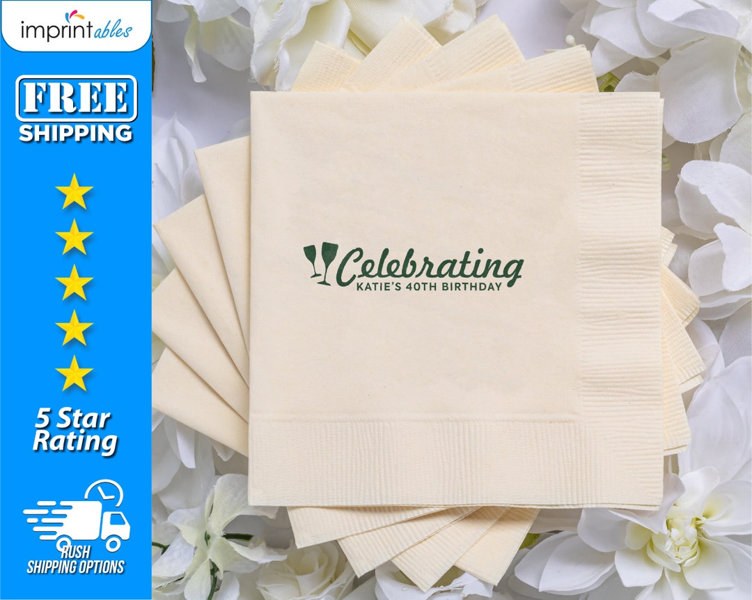 Celebration Napkins Custom Party Napkins Birthday Party Napkins