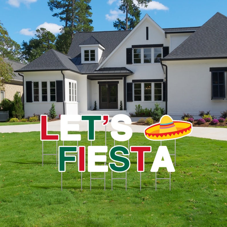 Fiesta Yard Sign Letters - Cinco De Mayo Lawn Decor bild 2