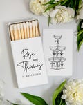 BULK Custom Match Boxes, Personalized Matchboxes, Logo Matchbox, Champagne with Bow Match | Custom Wedding Favors, Custom Bachelorette