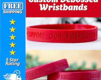 Custom Debossed Wristbands | Personalized Wristbands | Event Wristbands | Custom Debossed Silicone Bracelets