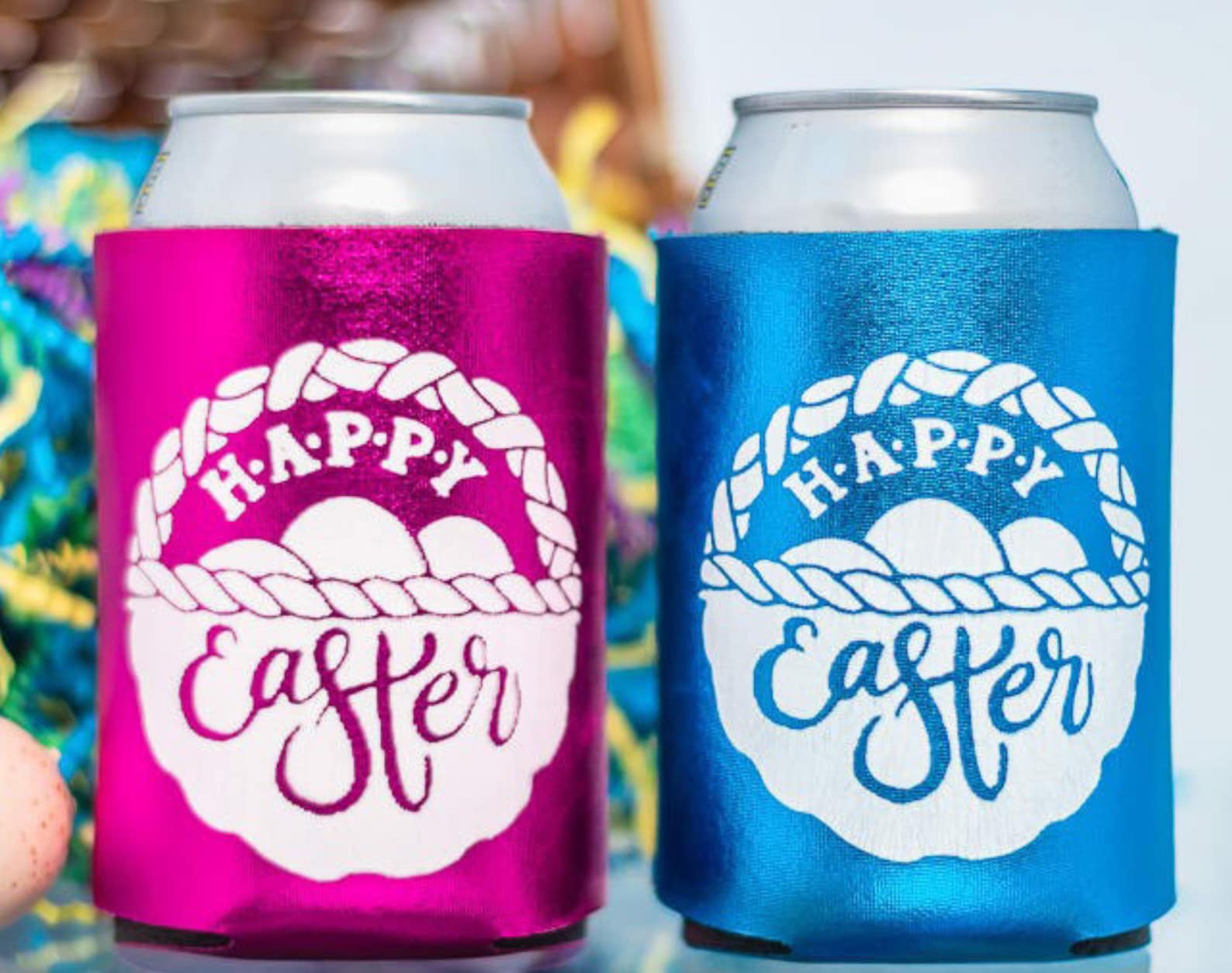 Personalized Metallic Can Coolers  Custom Printed Beverage Coolers  Personalized Drink Coolers  Birthday Party Favor  Metallic Cooler