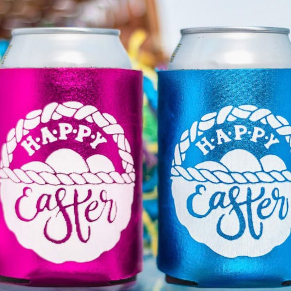 Personalized Metallic Can Coolers | Custom Printed Beverage Coolers | Personalized Drink Coolers | Birthday Party Favor | Metallic Cooler