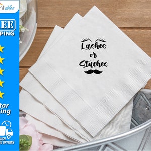 Gender Reveal Napkins | Custom Party Napkins | Personalized Baby Napkins | Personalized Cocktail Napkins - BBN1