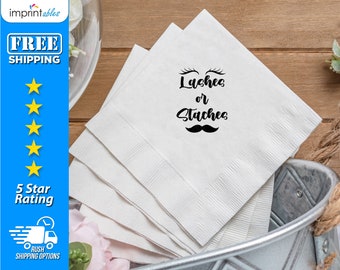 Gender Reveal Napkins | Custom Party Napkins | Personalized Baby Napkins | Personalized Cocktail Napkins - BBN1