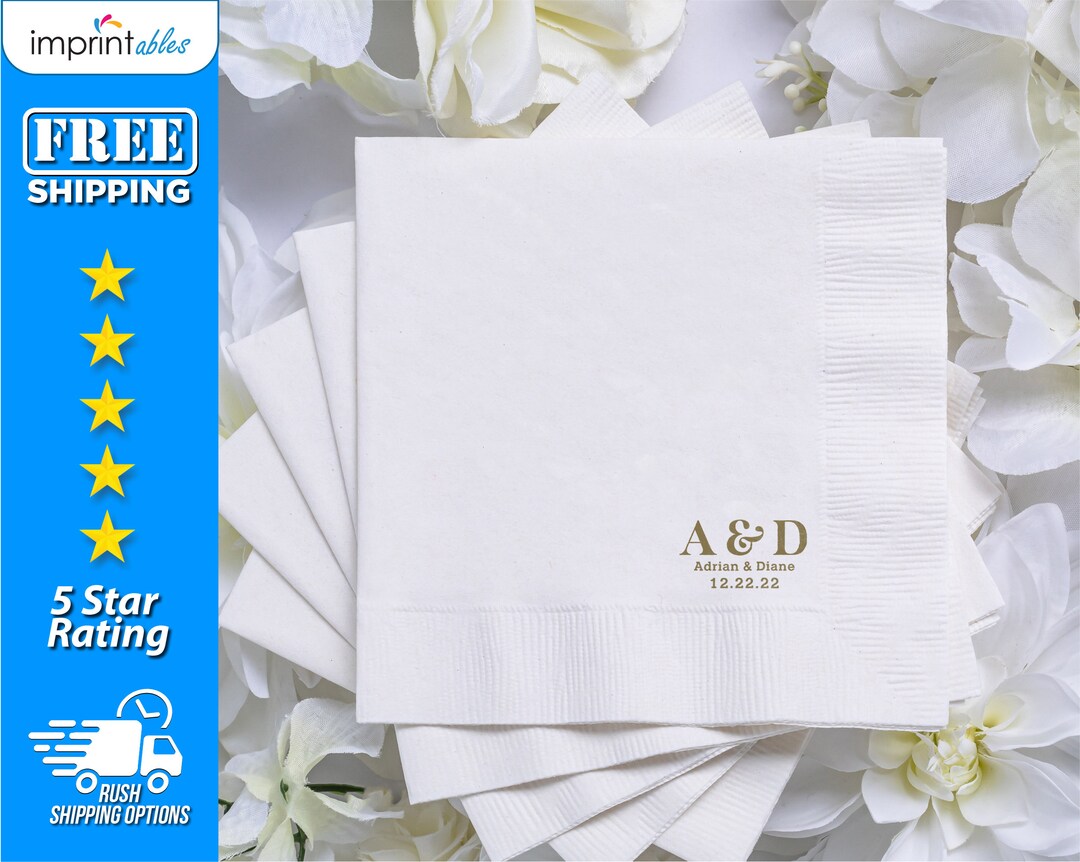 Personalized Wedding Beverage Napkins Wedding Monogram Napkins