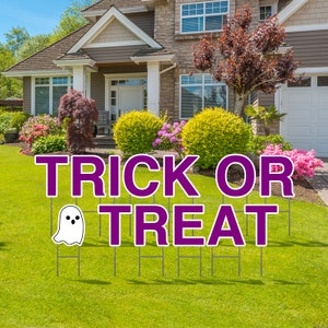 Trick Or Treat Halloween Yard Letters - Metal Stakes Included