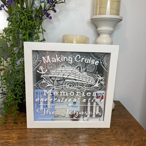 Cruise ship card holder shadow box wall display.