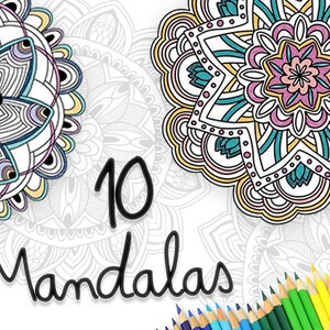 Mandala Adult Coloring Pages - Instant Download, PDF, Printable, Coloring Book