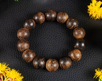 Bracelet agarwood oud sauvage SINKING Kalimantan Malinau 16mm 36,6g