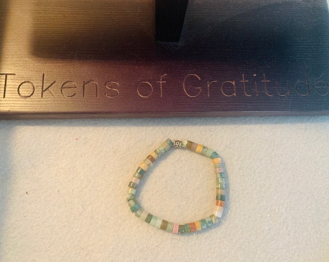 Fancy Jasper Heishi  beaded stretch bracelet  - Natural Gemstone