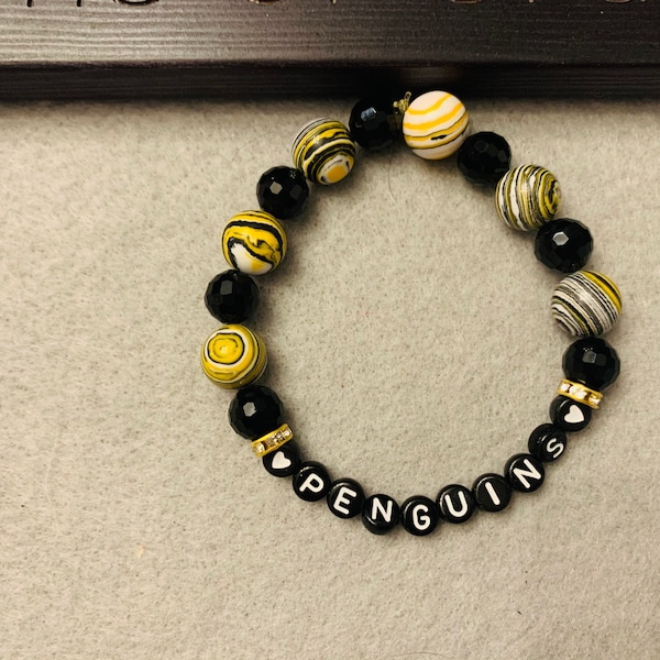 Penguins beaded bracelet