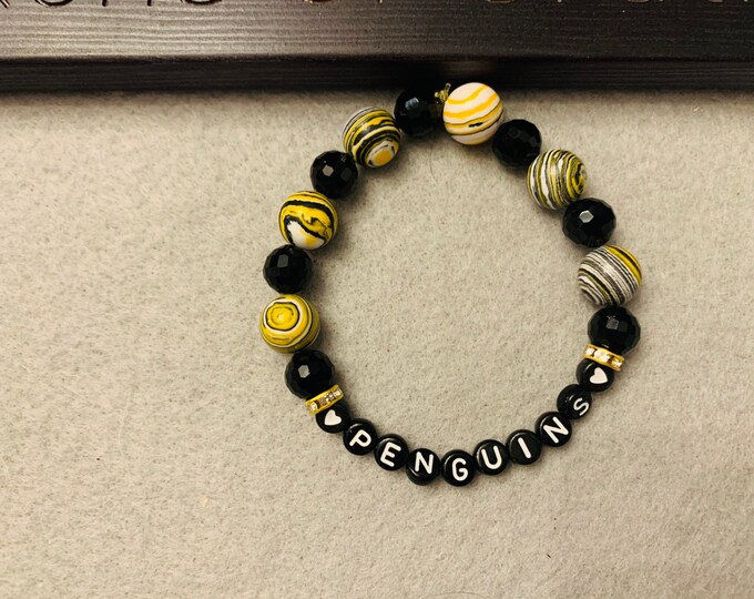 Penguins beaded bracelet