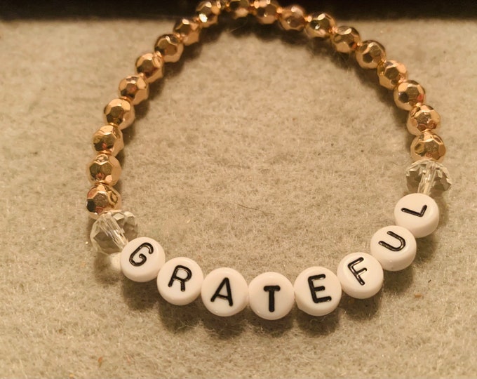 Grateful beaded stretch bracelet