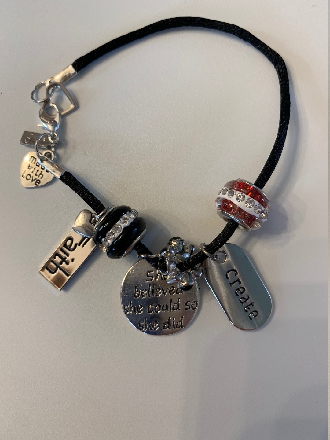 Girl Power Cord Bracelet With Charms buyer Chooses 3 Etsy