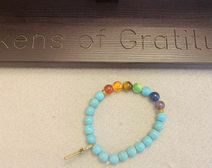 Beaded Chakra Bracelet with Cross Charm