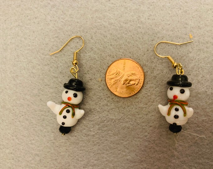 Snowman Beaded Earrings