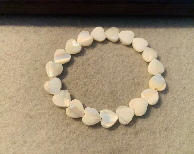 Heart Beaded Bracelet (heart is made from seashells)