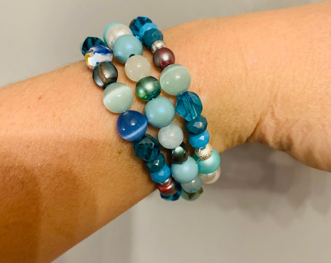 Beaded Stretch Bracelet (wrap around)