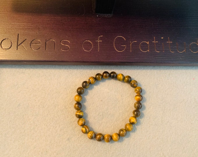 Tigers Eye (shiny 8 mm Bead) beaded stretch bracelet  - Natural Gemstone, can be for man or woman