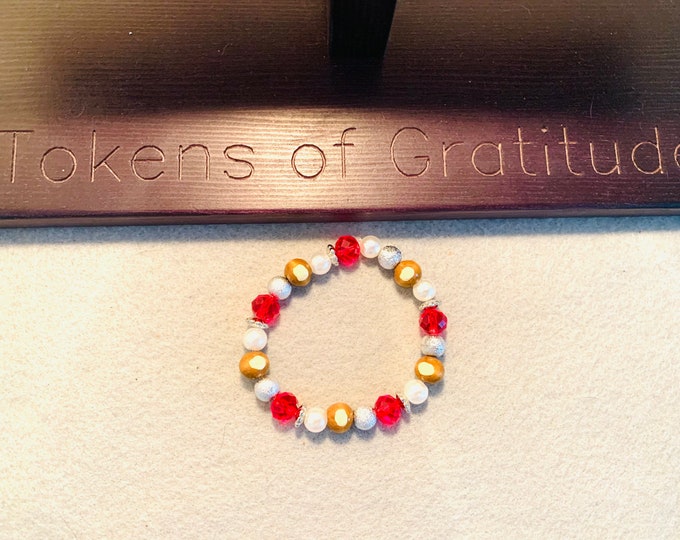 Buckeye beaded stretch bracelet