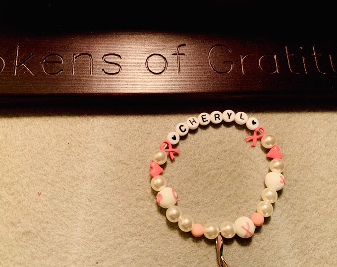 Personalized Breast Cancer Awareness Bracelet